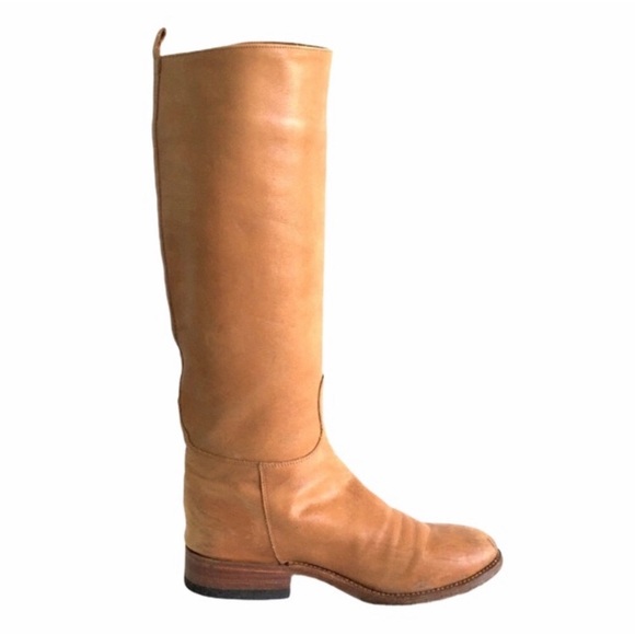 TONY MORA Tall Flat Leather Boots Brown 8 - Picture 4 of 10